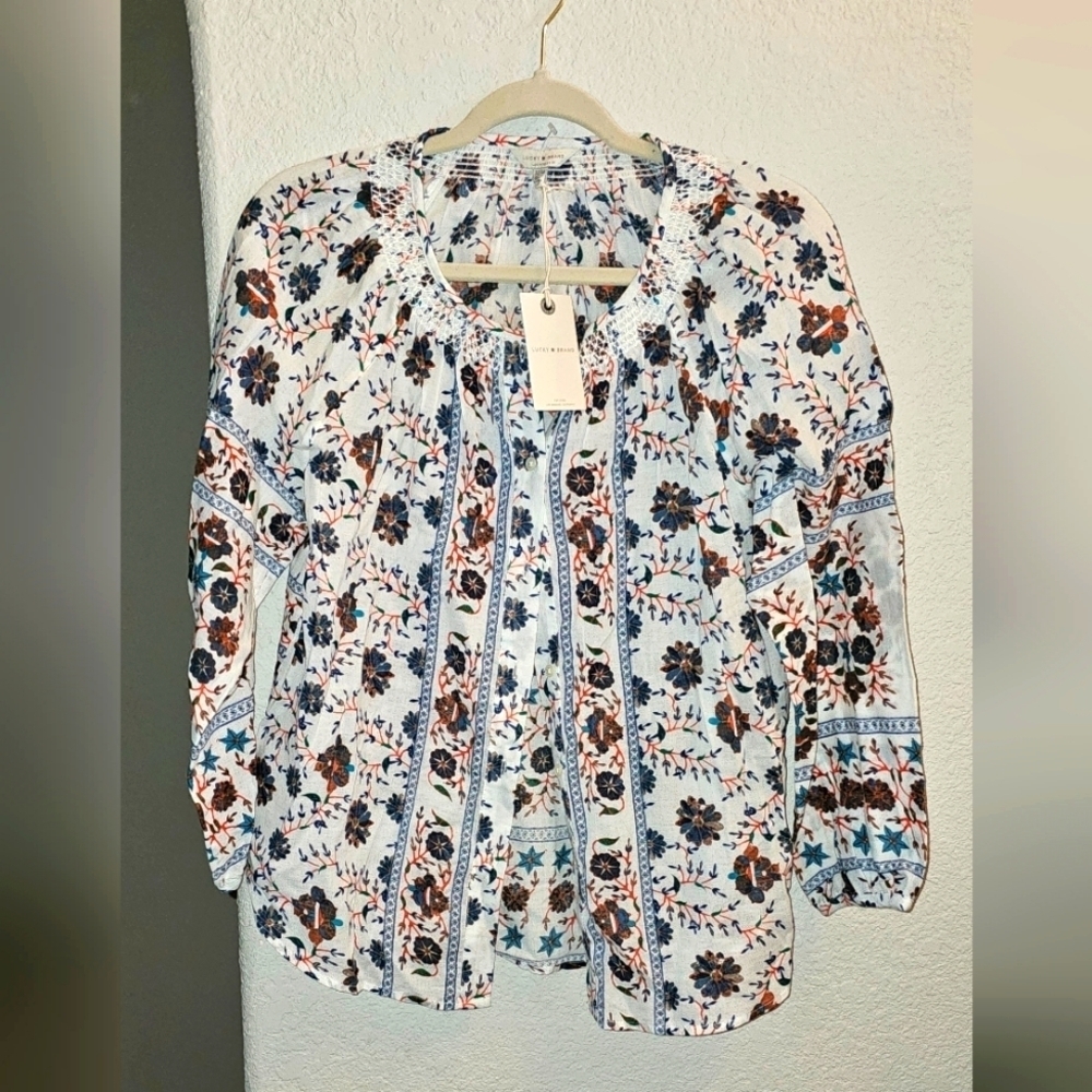 LUCKY BRAND FLORAL TOP SZ MEDIUM NEW